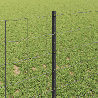 Welded Wire Fence 10 x 1 m (W x H) PVC-Coated Steel Grey Mesh