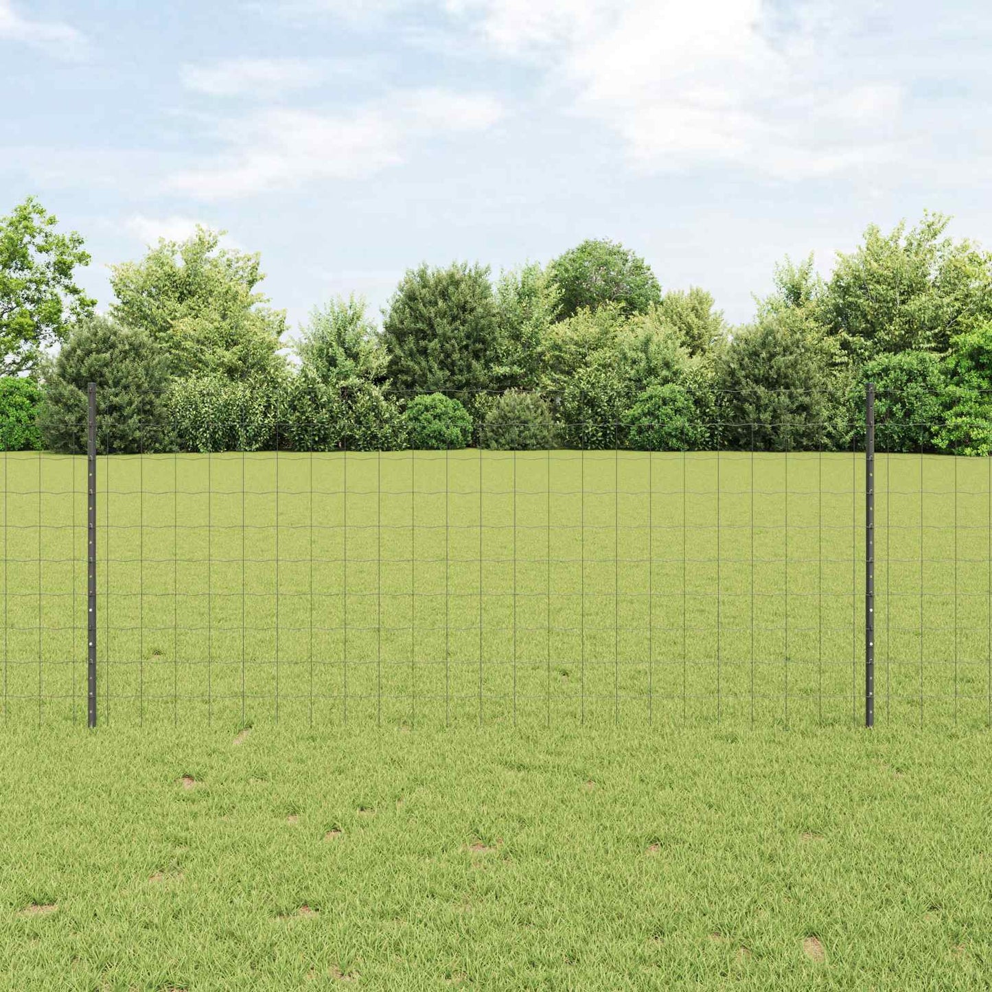 Welded Wire Fence 10 x 1 m (W x H) PVC-Coated Steel Grey Mesh