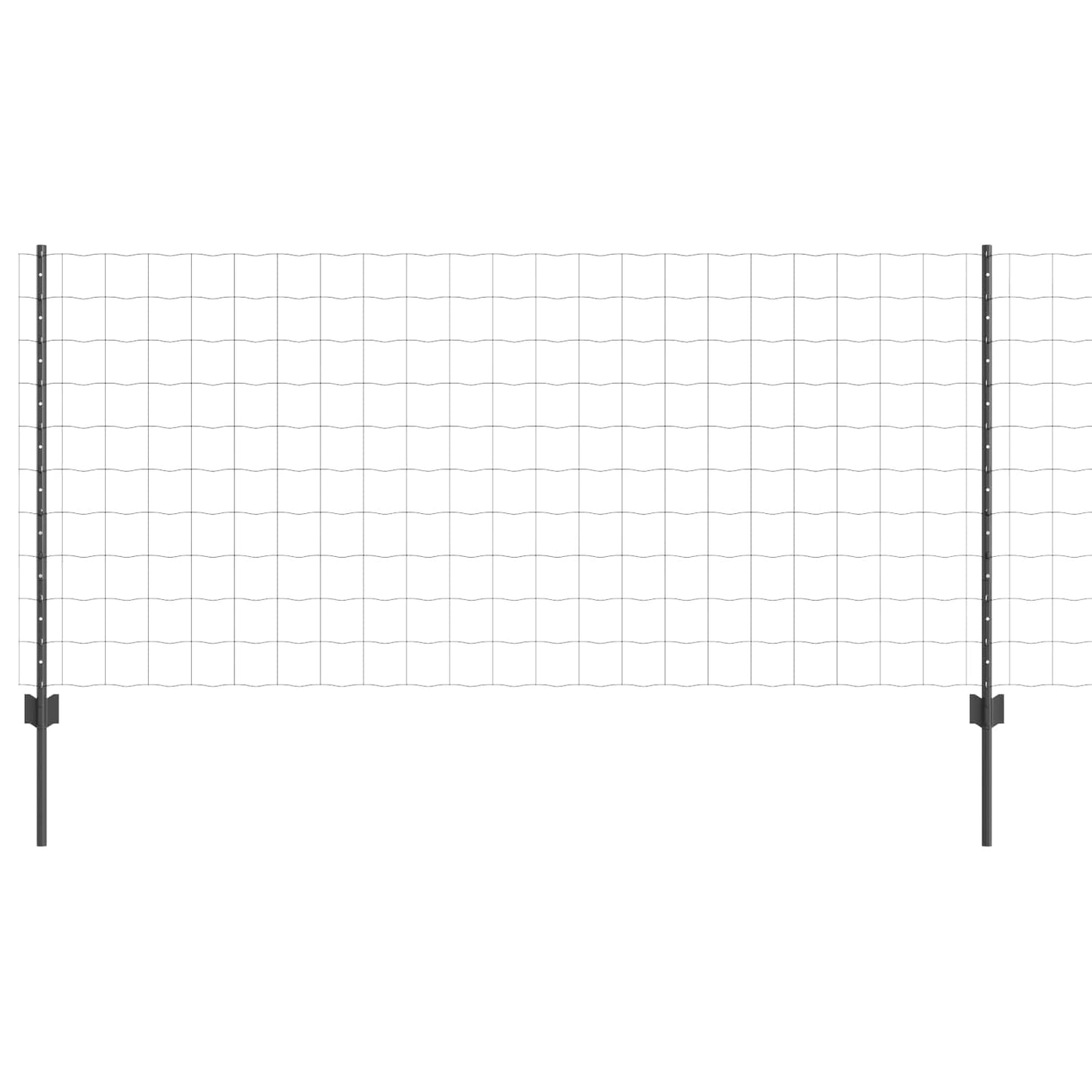 Welded Wire Fence 10 x 1 m (W x H) PVC-Coated Steel Grey Mesh