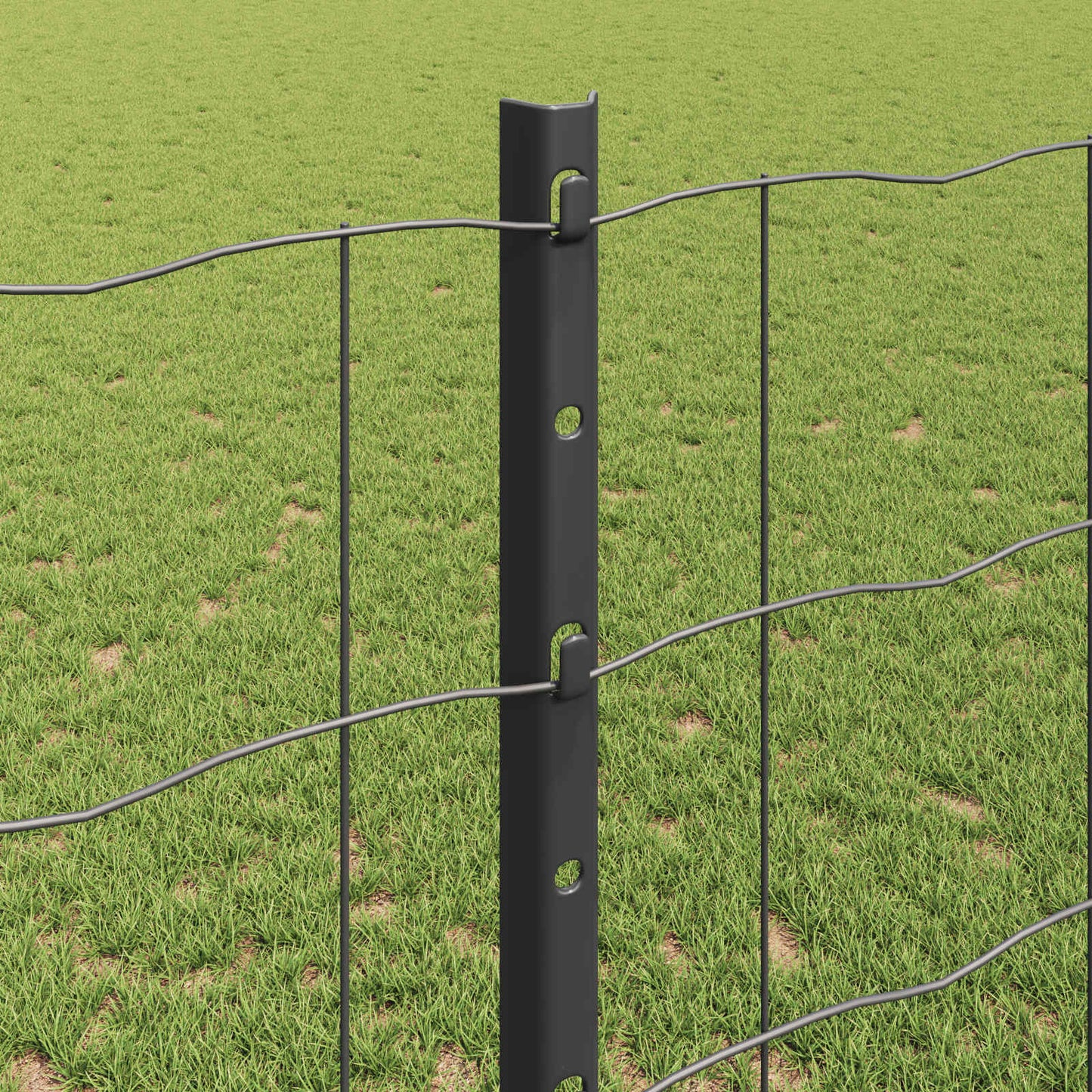 Welded Wire Fence 10 x 1.2 m (W x H) PVC-Coated Steel Grey Mesh