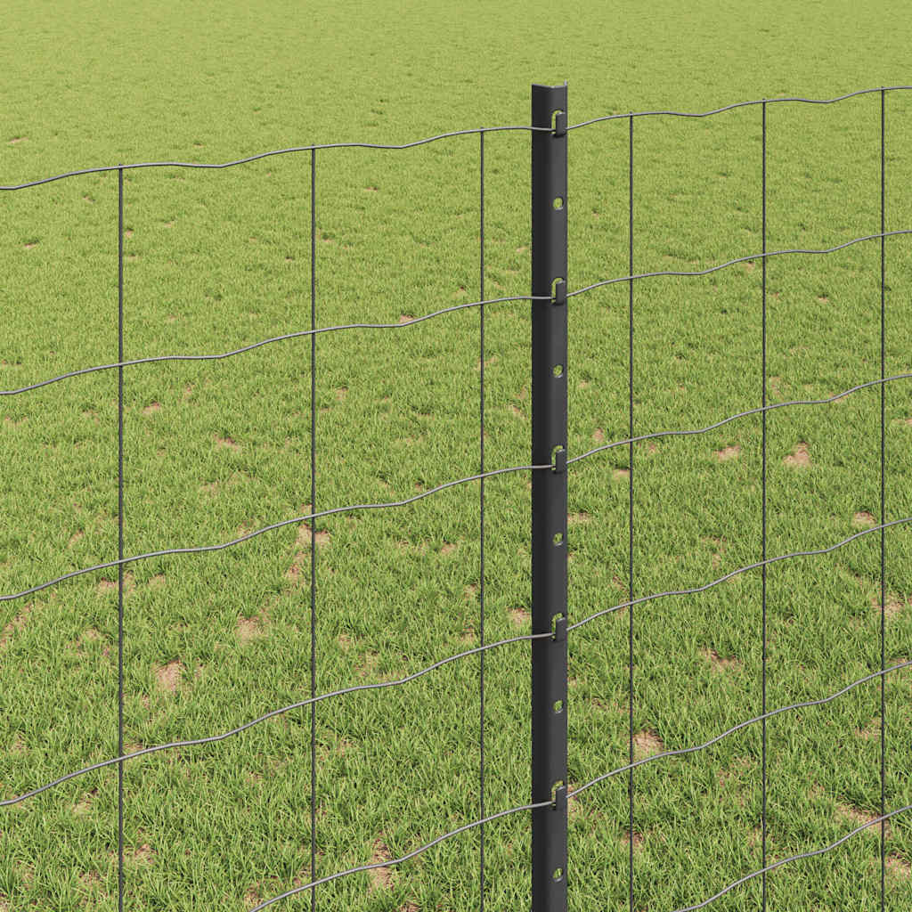 Welded Wire Fence 10 x 1.4 m (W x H) PVC-Coated Steel Grey Mesh