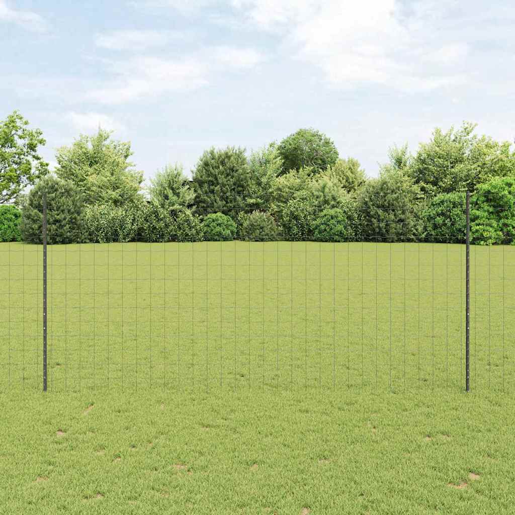 Welded Wire Fence 10 x 1.4 m (W x H) PVC-Coated Steel Grey Mesh