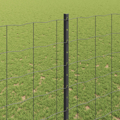 Welded Wire Fence 10 x 1.5 m (W x H) PVC-Coated Steel Grey Mesh