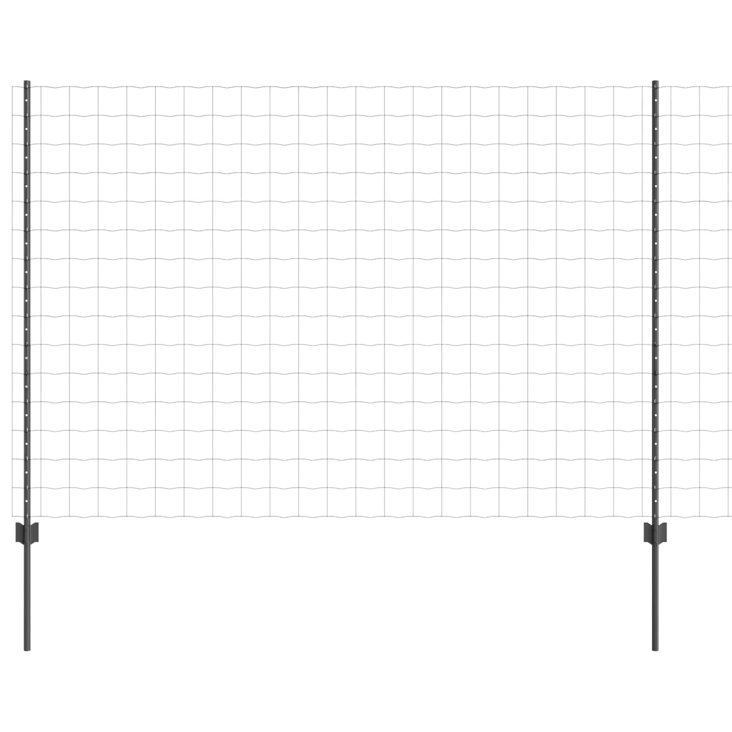 Welded Wire Fence 10 x 1.5 m (W x H) PVC-Coated Steel Grey Mesh