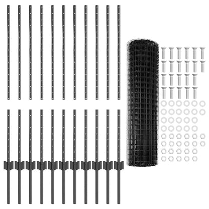Welded Wire Fence 25 x 1 m (W x H) PVC-Coated Steel Grey Mesh