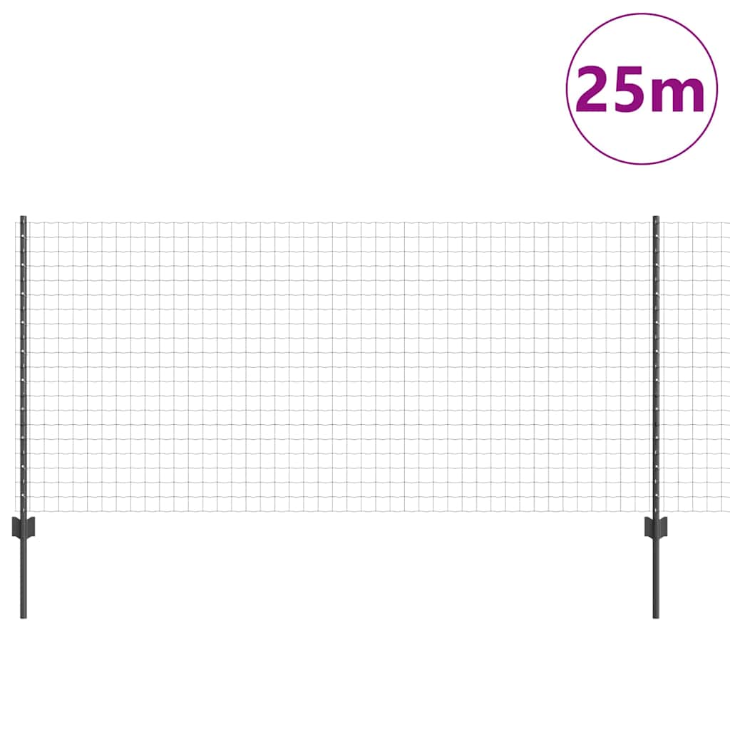 Welded Wire Fence 25 x 1 m (W x H) PVC-Coated Steel Grey Mesh
