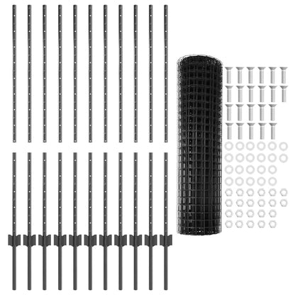 Welded Wire Fence 25 x 1.2 m (W x H) PVC-Coated Steel Grey Mesh