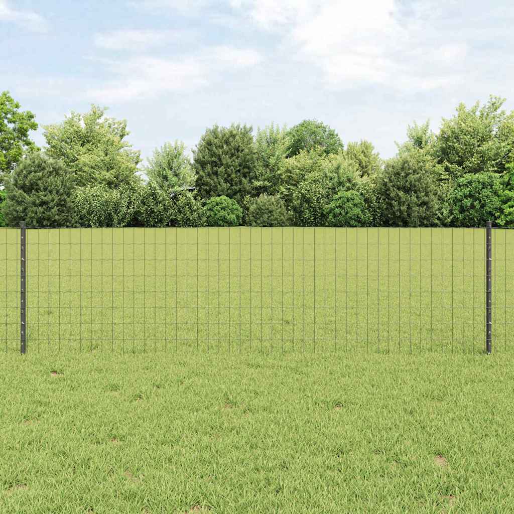 Welded Wire Fence 25 x 0.6 m (W x H) PVC-Coated Steel Grey Mesh