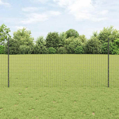 Fence with Post Grey 1.2 x 25 m Steel and PVC
