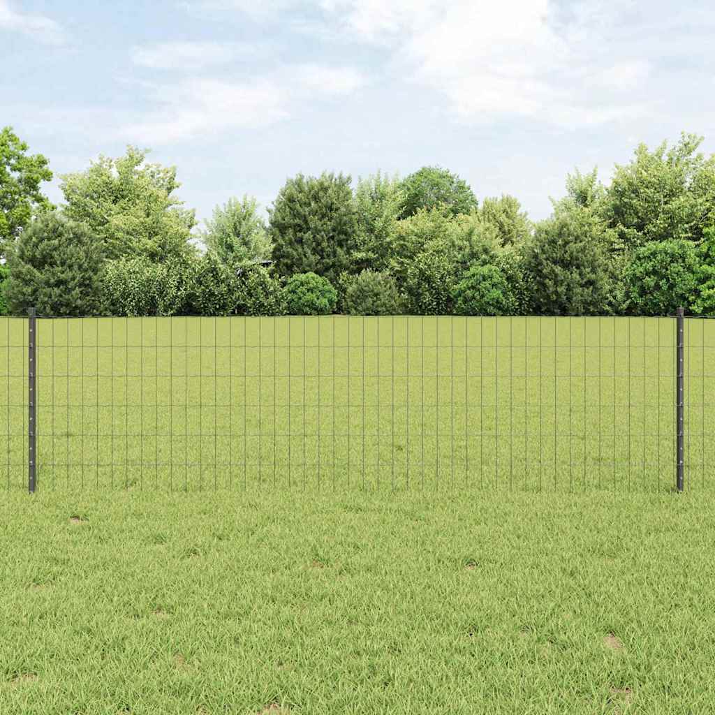 Welded Wire Fence 25 x 0.6 m (W x H) PVC-Coated Steel Grey Mesh
