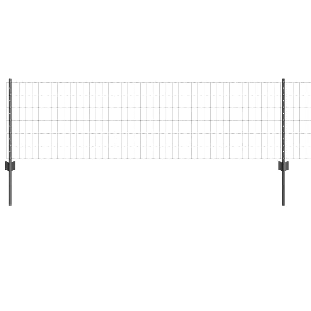 Welded Wire Fence 25 x 0.6 m (W x H) PVC-Coated Steel Grey Mesh