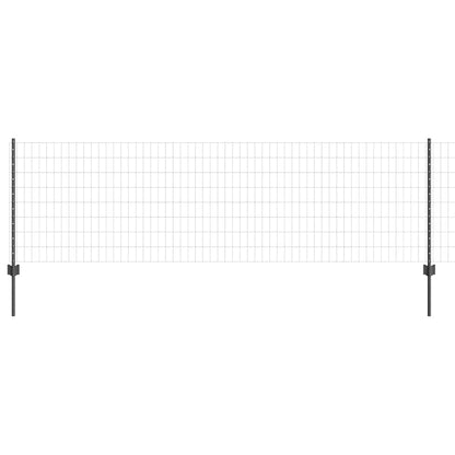 Welded Wire Fence 25 x 0.8 m (W x H) PVC-Coated Steel Grey Mesh