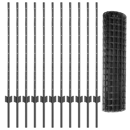 Welded Wire Fence 25 x 1 m (W x H) PVC-Coated Steel Grey Mesh