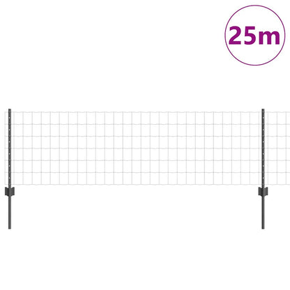 Welded Wire Fence 25 x 0.6 m (W x H) PVC-Coated Steel Grey Mesh