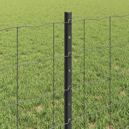 Welded Wire Fence 25 x 0.6 m (W x H) PVC-Coated Steel Grey Mesh