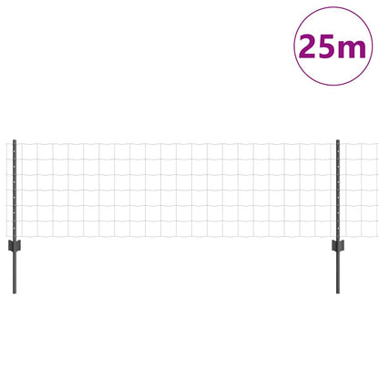 Welded Wire Fence 25 x 0.6 m (W x H) PVC-Coated Steel Grey Mesh