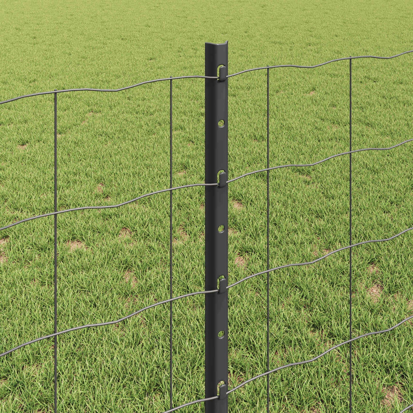 Welded Wire Fence 25 x 0.8 m (W x H) PVC-Coated Steel Grey Mesh