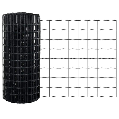 Welded Wire Fence 50 x 0.6 m (W x H) PVC-Coated Steel Grey Mesh