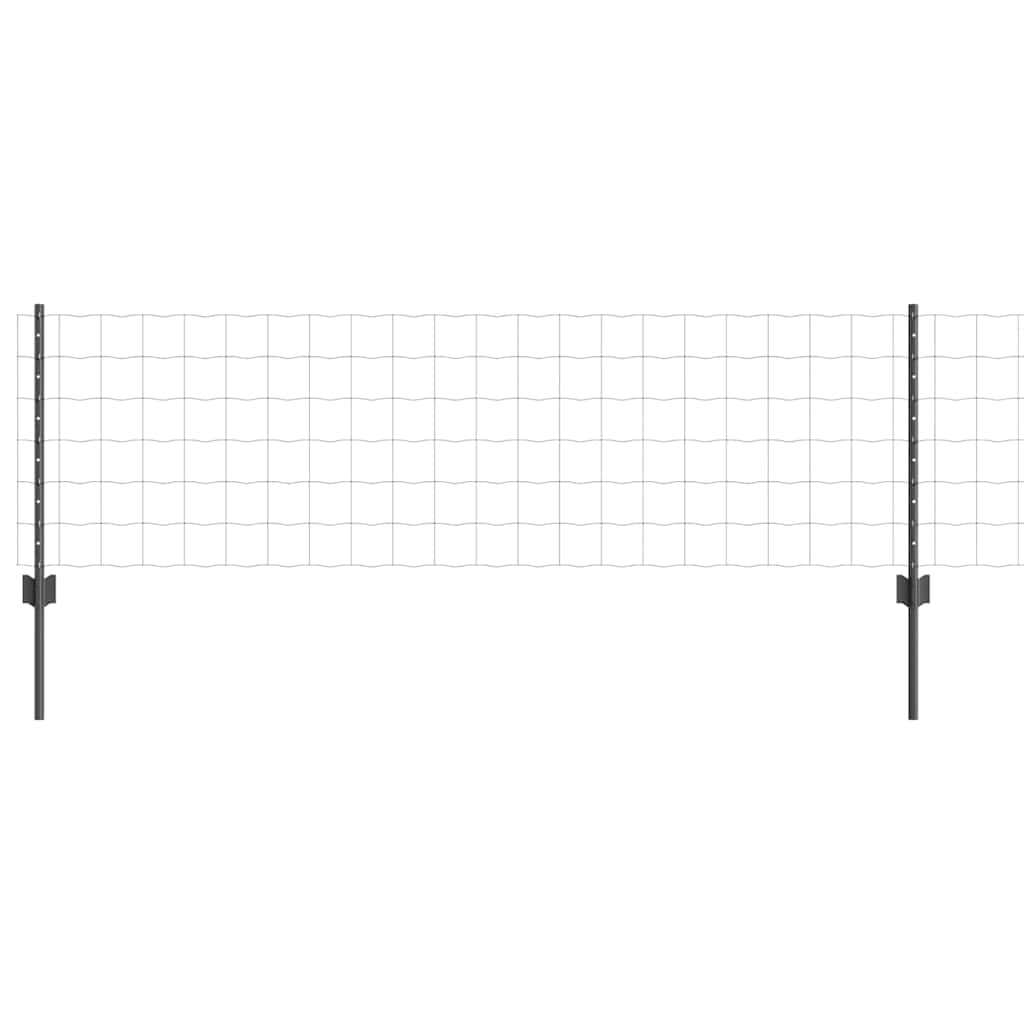 Welded Wire Fence 50 x 0.6 m (W x H) PVC-Coated Steel Grey Mesh