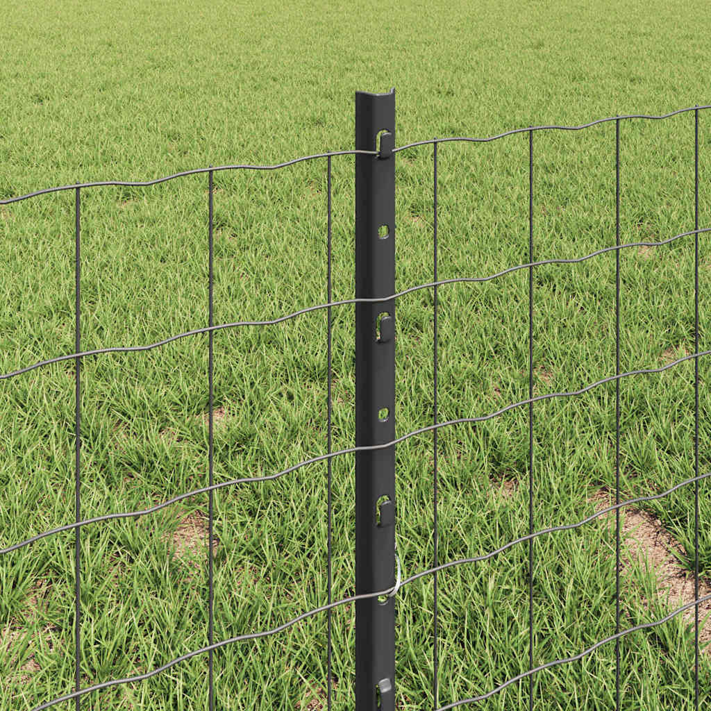 Welded Wire Fence 10 x 0.4 m (W x H) PVC-Coated Steel Grey Mesh