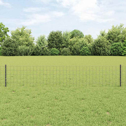 Welded Wire Fence 10 x 0.4 m (W x H) PVC-Coated Steel Grey Mesh