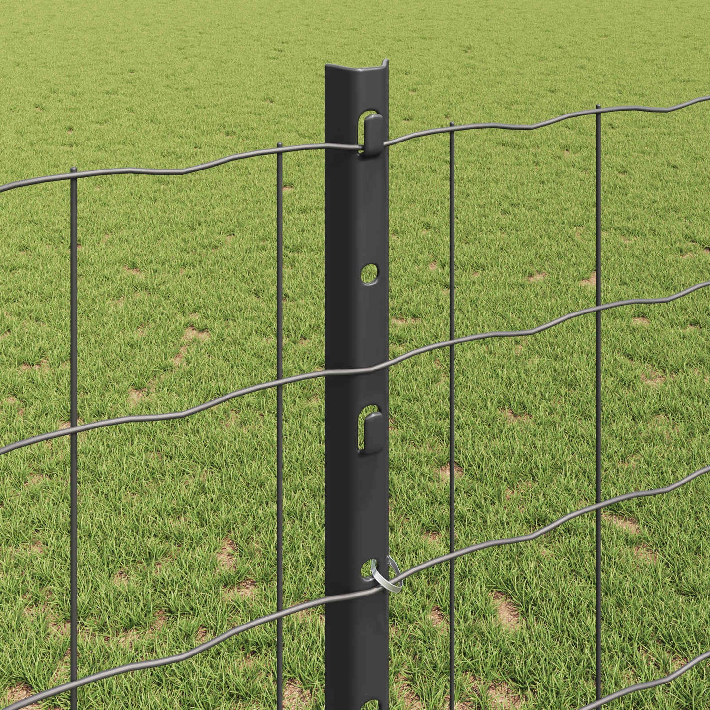 Welded Wire Fence 10 x 1.2 m (W x H) PVC-Coated Steel Grey Mesh