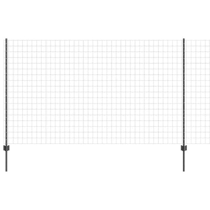 Welded Wire Fence 10 x 1.4 m (W x H) PVC-Coated Steel Grey Mesh