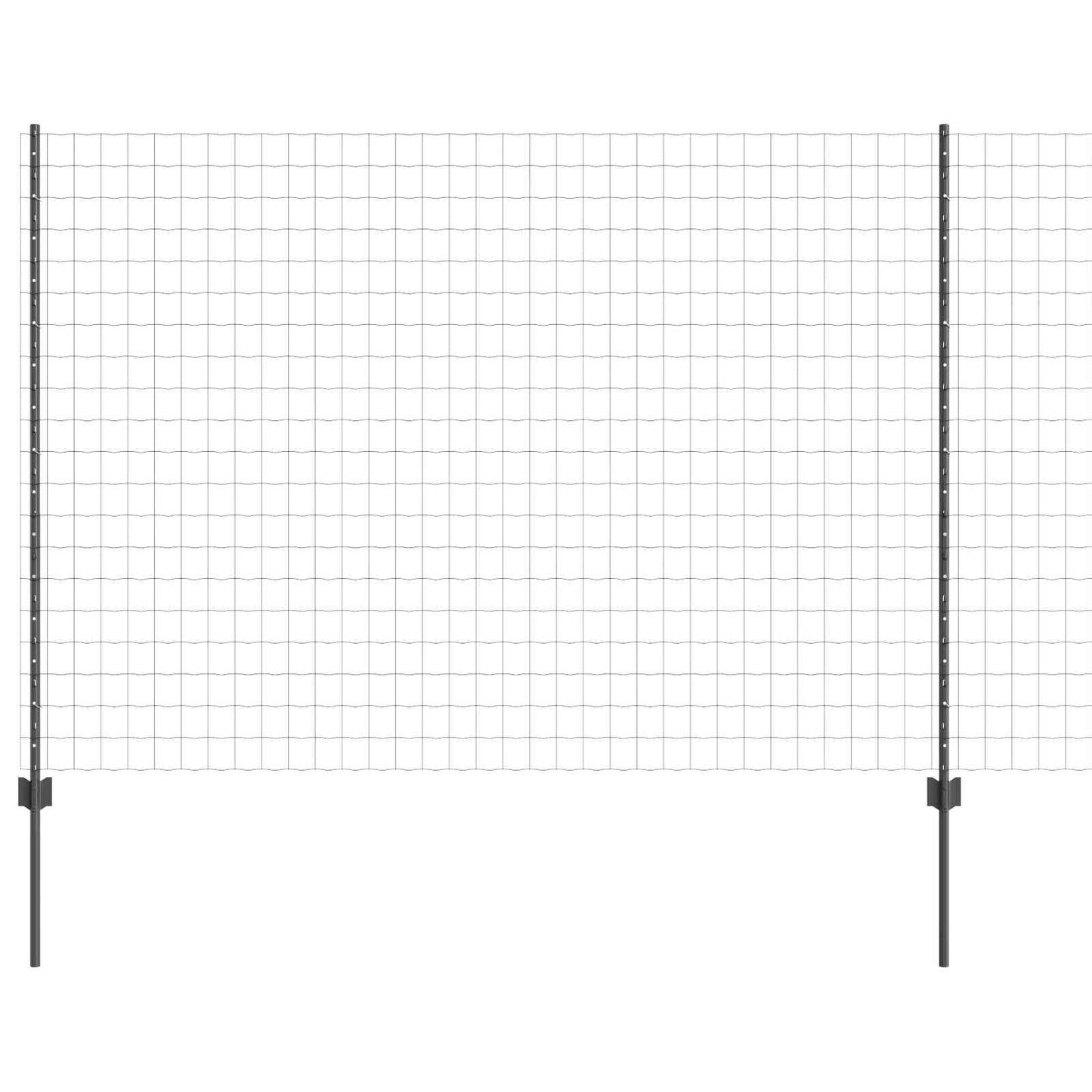 Welded Wire Fence 10 x 1.5 m (W x H) PVC-Coated Steel Grey Mesh