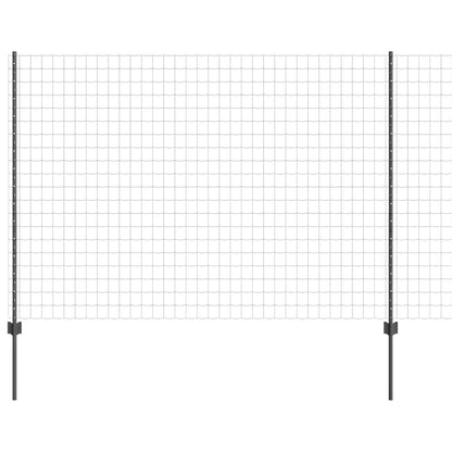 Welded Wire Fence 10 x 1.5 m (W x H) PVC-Coated Steel Grey Mesh