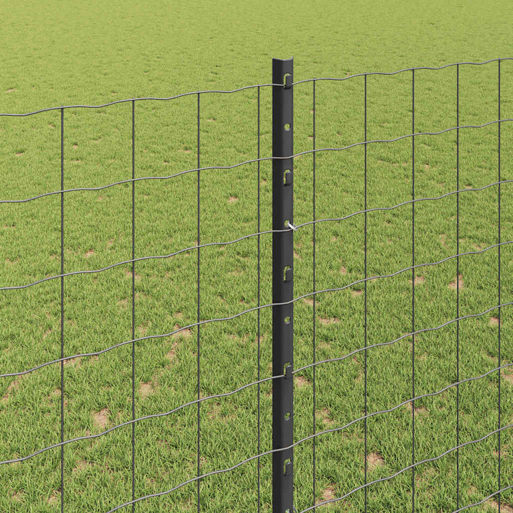 Welded Wire Fence 10 x 1.6 m (W x H) PVC-Coated Steel Grey Mesh
