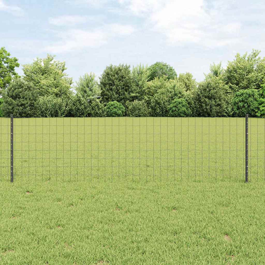 Welded Wire Fence 25 x 0.6 m (W x H) PVC-Coated Steel Grey Mesh