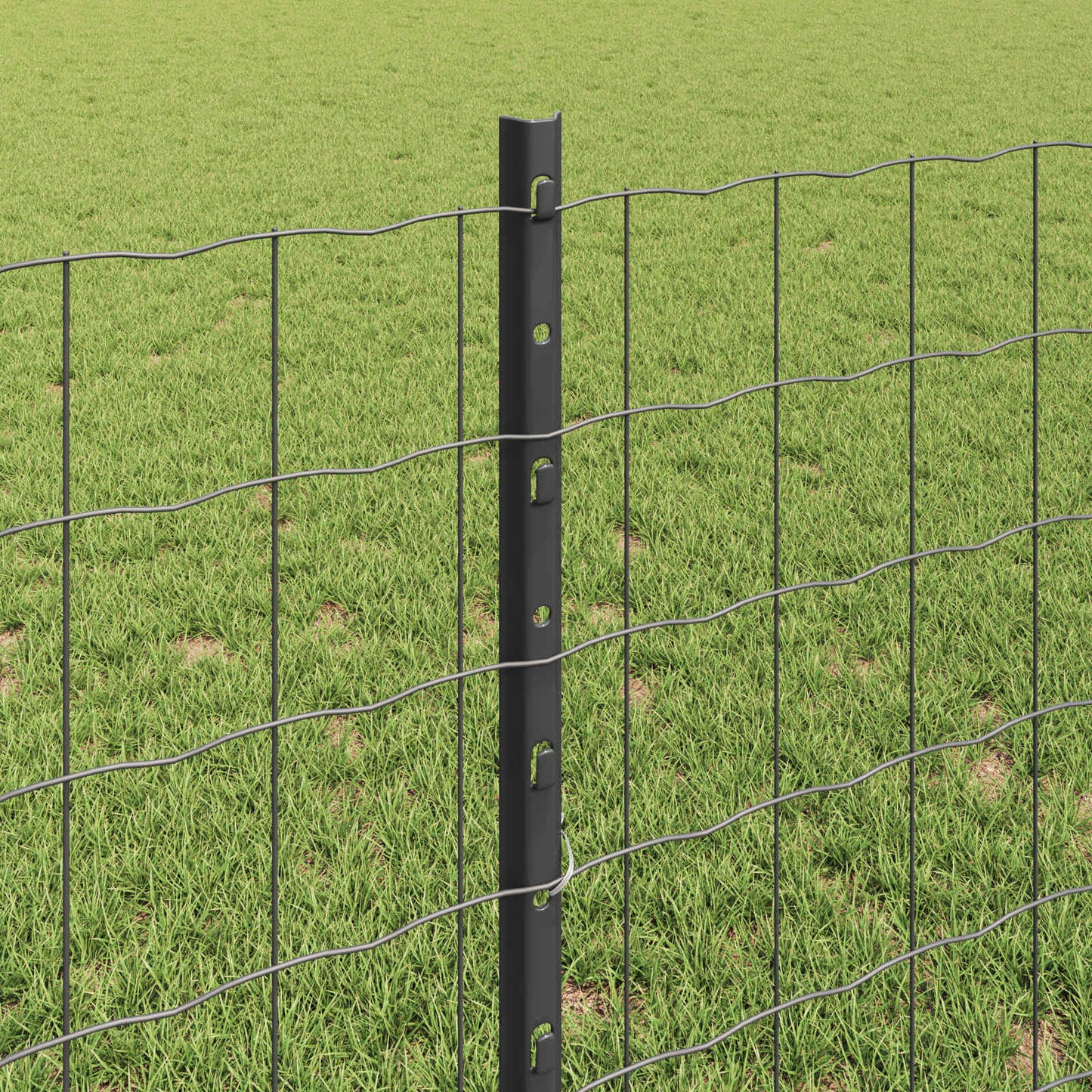 Welded Wire Fence 25 x 0.8 m (W x H) PVC-Coated Steel Grey Mesh