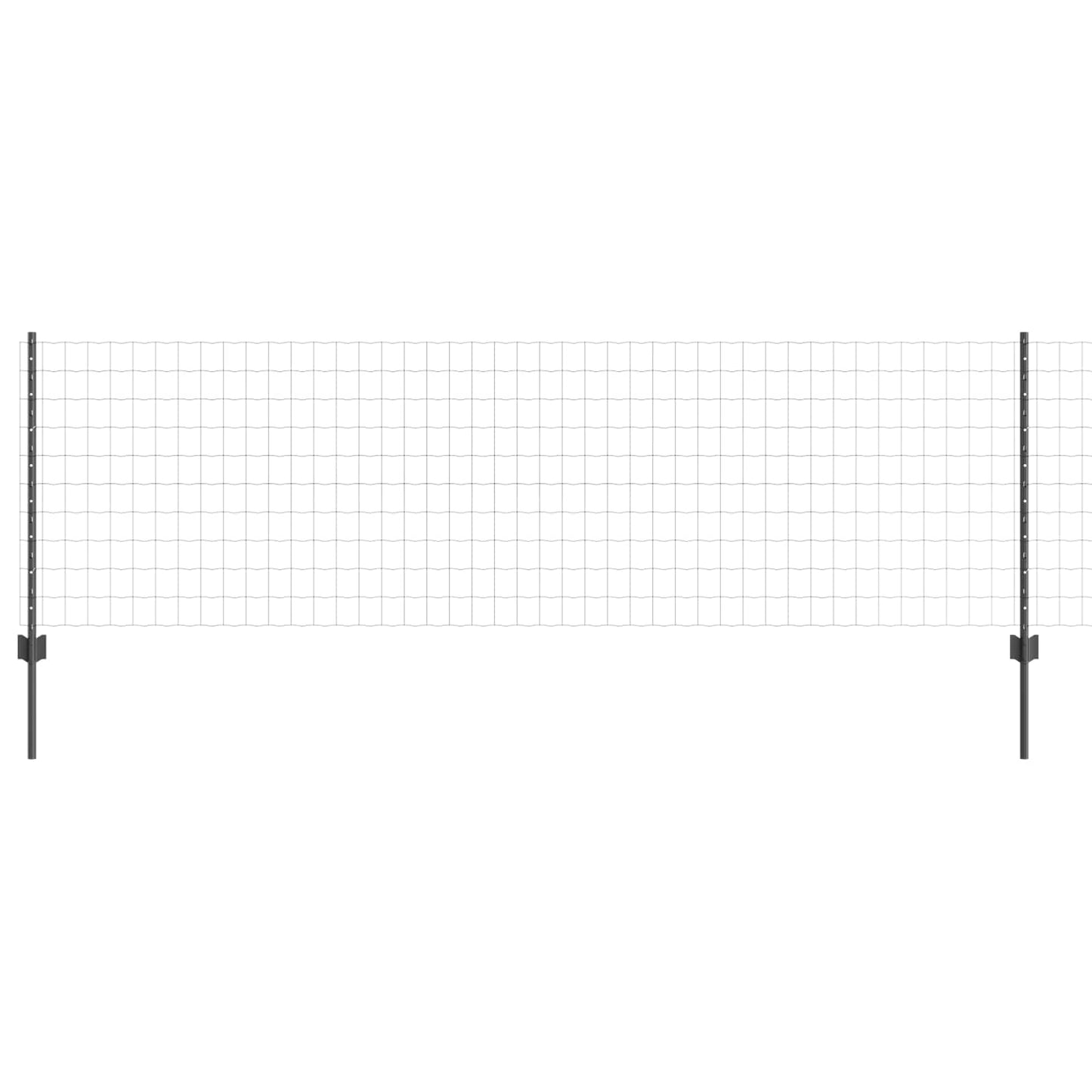 Welded Wire Fence 25 x 0.8 m (W x H) PVC-Coated Steel Grey Mesh