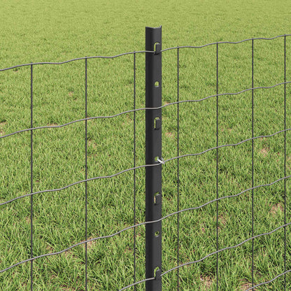 Welded Wire Fence 50 x 0.6 m (W x H) PVC-Coated Steel Grey Mesh