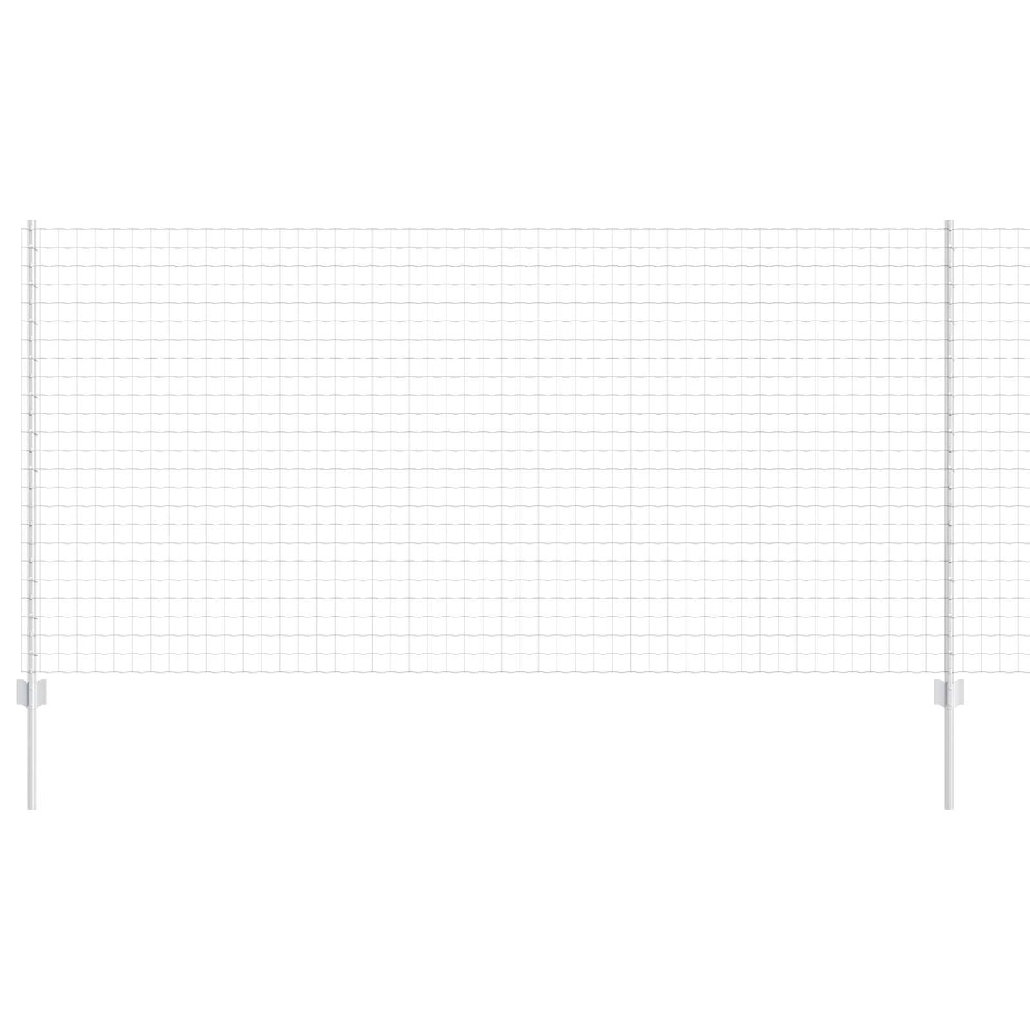 Fence with Post Silver 1.2 x 10 m Steel