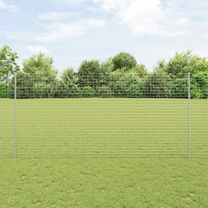 Fence with Post Silver 1.6 x 10 m Steel