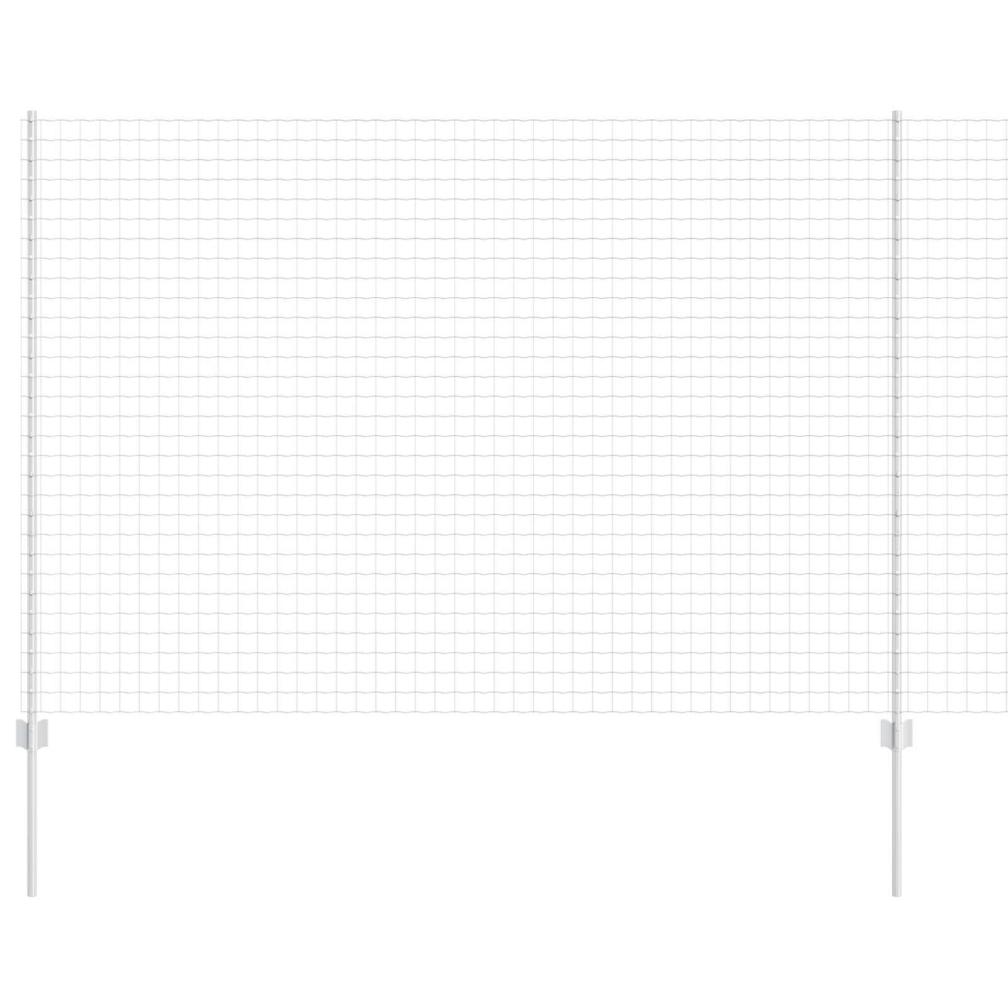 Fence with Post Silver 1.6 x 10 m Steel