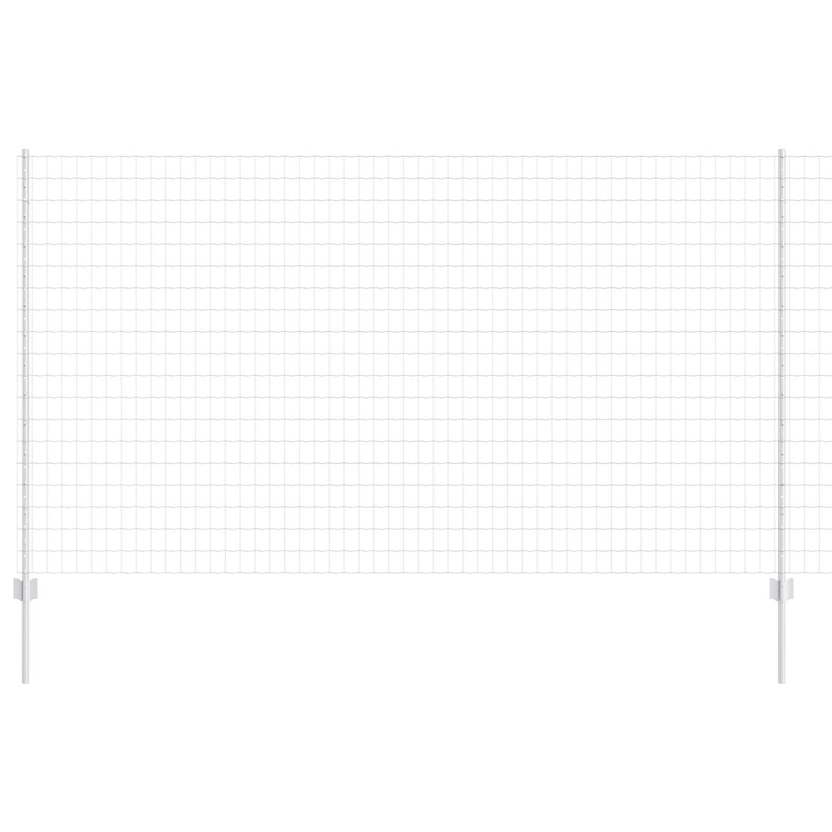 Euro Fence with Post 10 x 1.4 m Galvanised Steel Silver Mesh