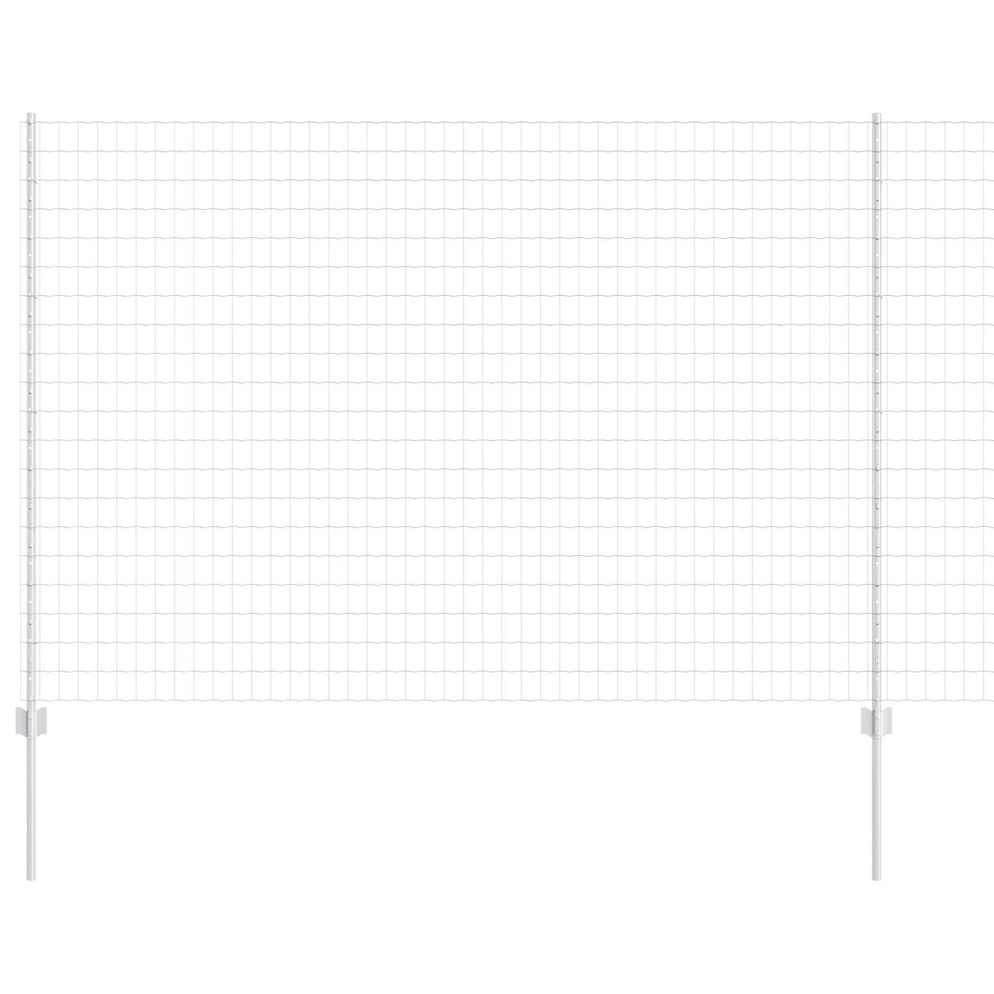 Euro Fence with Post 10 x 1.5 m Galvanised Steel Silver Mesh