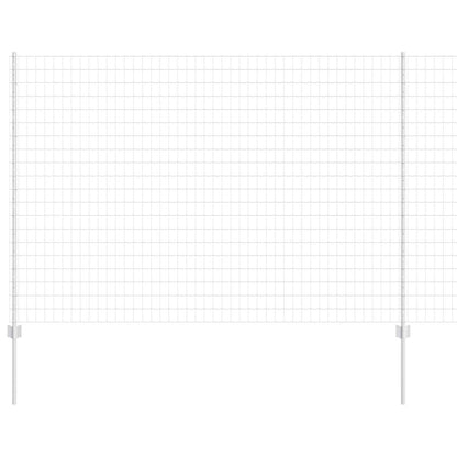 Euro Fence with Post 10 x 1.5 m Galvanised Steel Silver Mesh