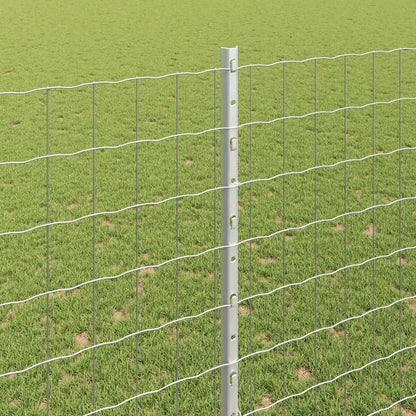 Fence with Post Silver 1.6 x 10 m Steel