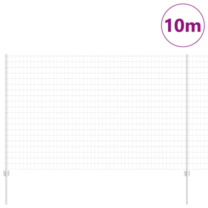 Fence with Post Silver 1.6 x 10 m Steel