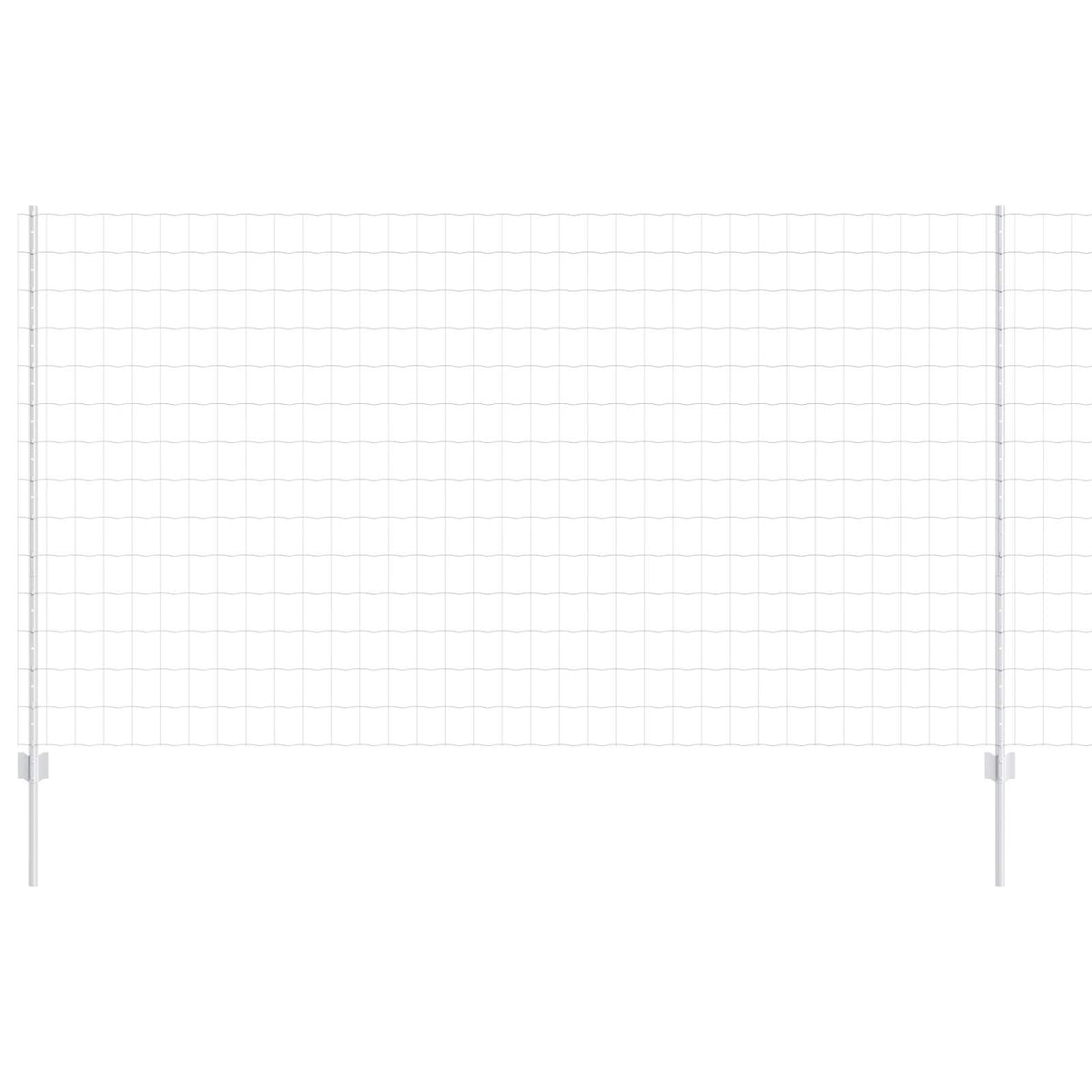 Euro Fence with Post 10 x 1.4 m Galvanised Steel Silver Mesh