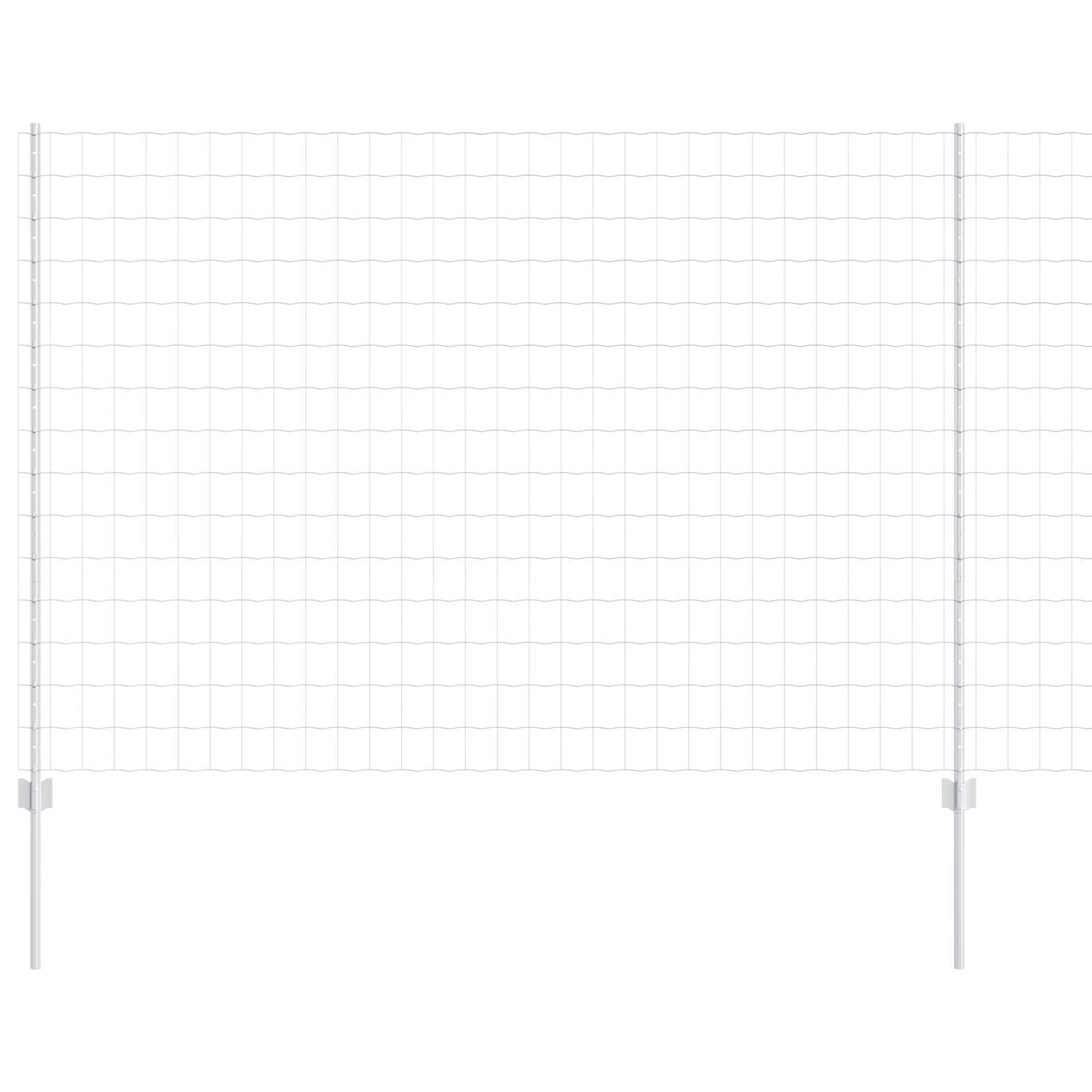 Euro Fence with Post 10 x 1.5 m Galvanised Steel Silver Mesh