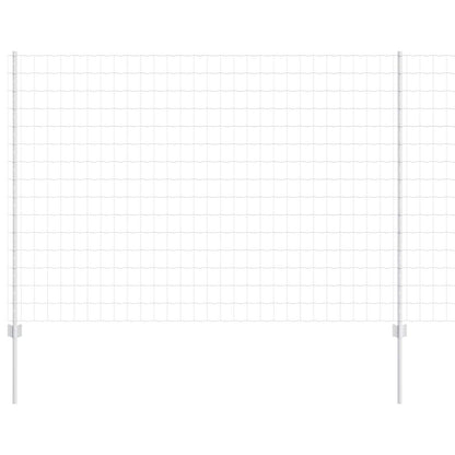 Euro Fence with Post 10 x 1.5 m Galvanised Steel Silver Mesh