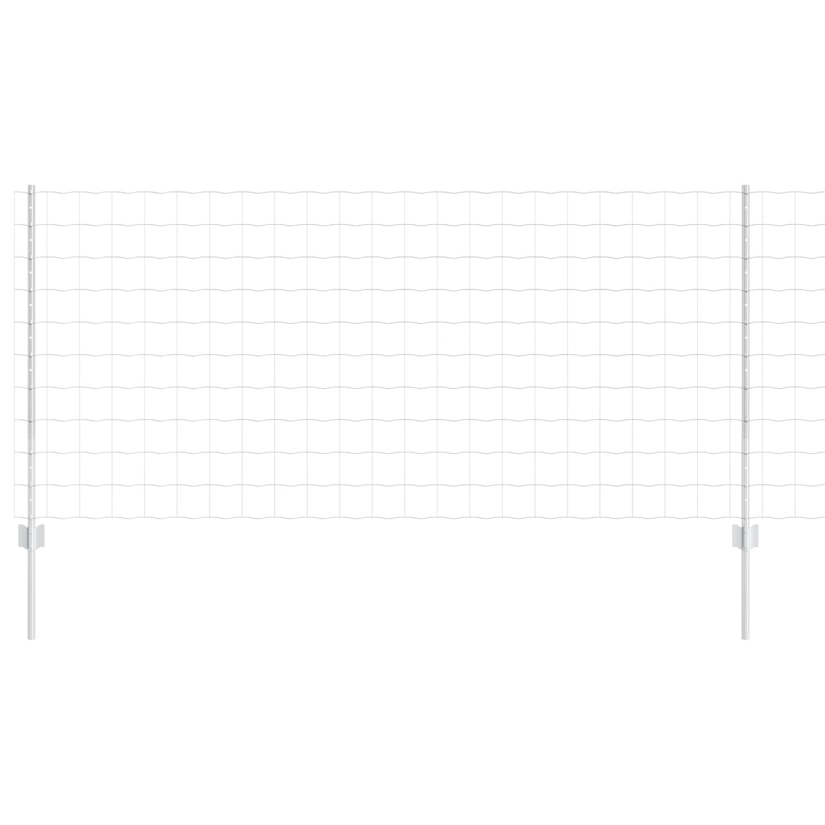 Euro Fence with Post 10 x 1 m Galvanised Steel Silver Mesh