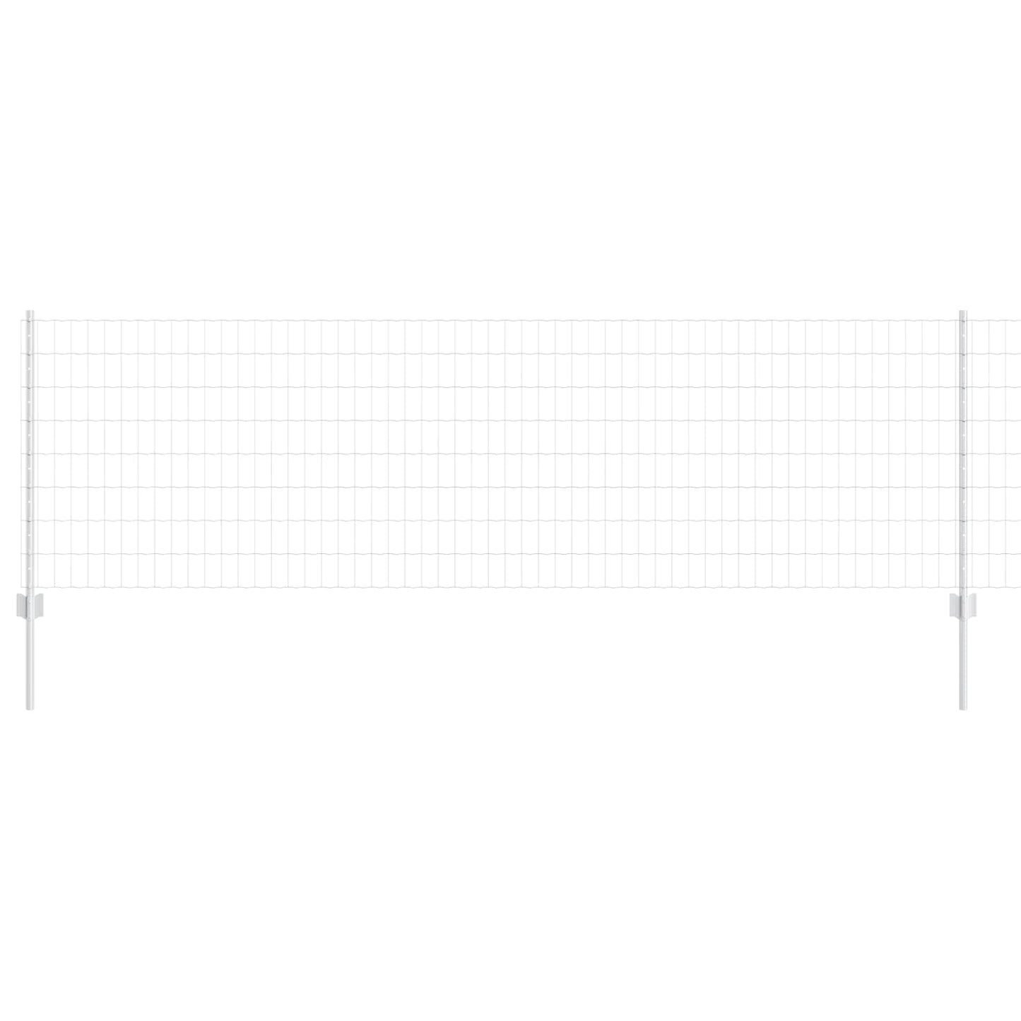 Fence with Post Silver 0.8 x 25 m Steel