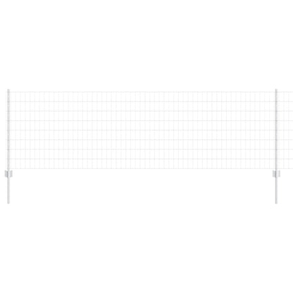 Fence with Post Silver 0.8 x 25 m Steel