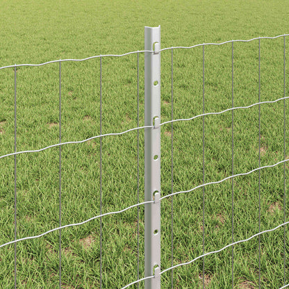 Fence with Post Silver 0.6 x 50 m Steel