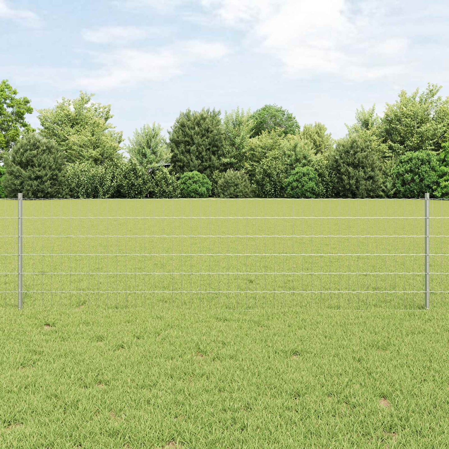 Fence with Post Silver 0.6 x 50 m Steel